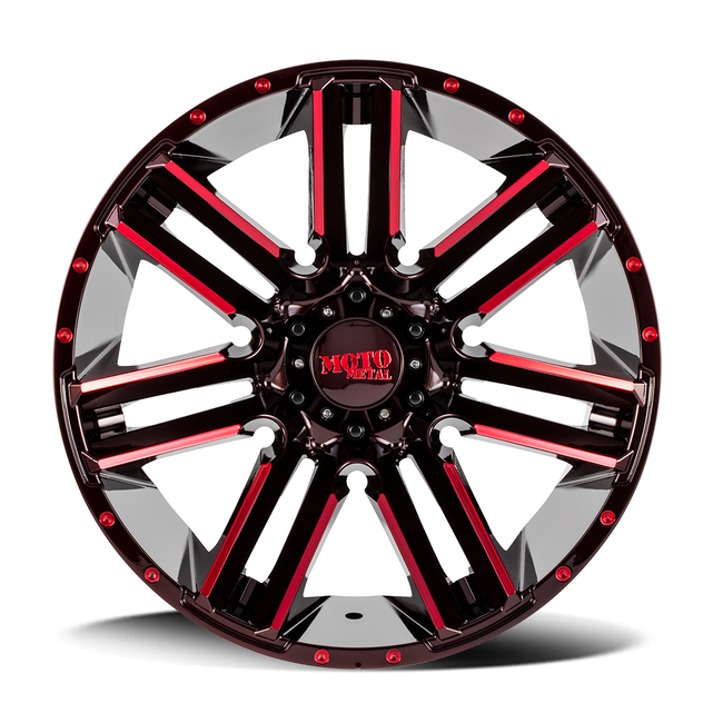 Moto Metal M0978 Razor Black with Red Milled