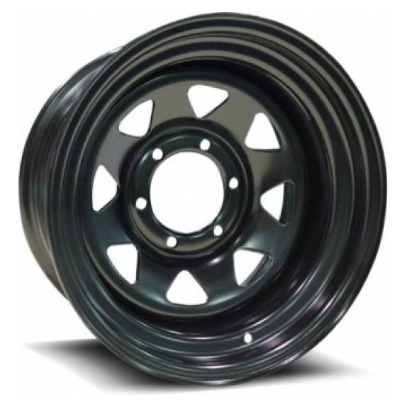 DIEZEL STEEL A17  8-SPOKE STEEL - NZ STOCK CAR APPROVED (NO VALVE HOLE) BLACK