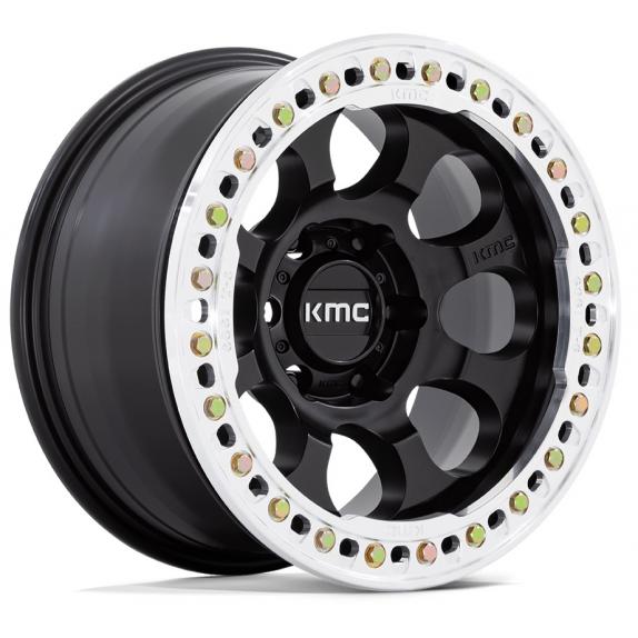 KMC KM237  RIOT BEADLOCK SATIN BLACK MACHINED LIP