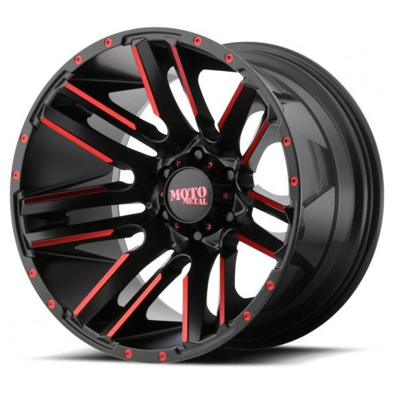 Moto Metal M0978 Razor Black with Red Milled