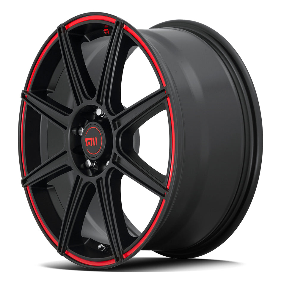 MOTEGI MR142  CS8 SATIN BLACK RED GROOVE