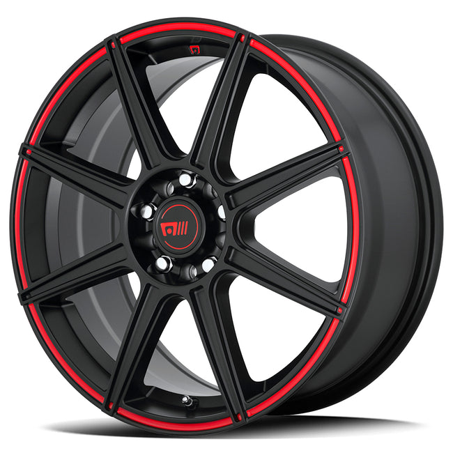 MOTEGI MR142  CS8 SATIN BLACK RED GROOVE